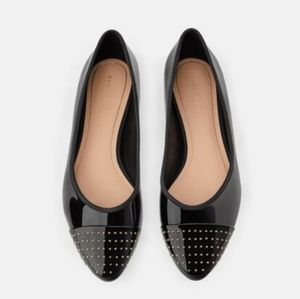 NWT Zara Studded Toe Ballet Flat